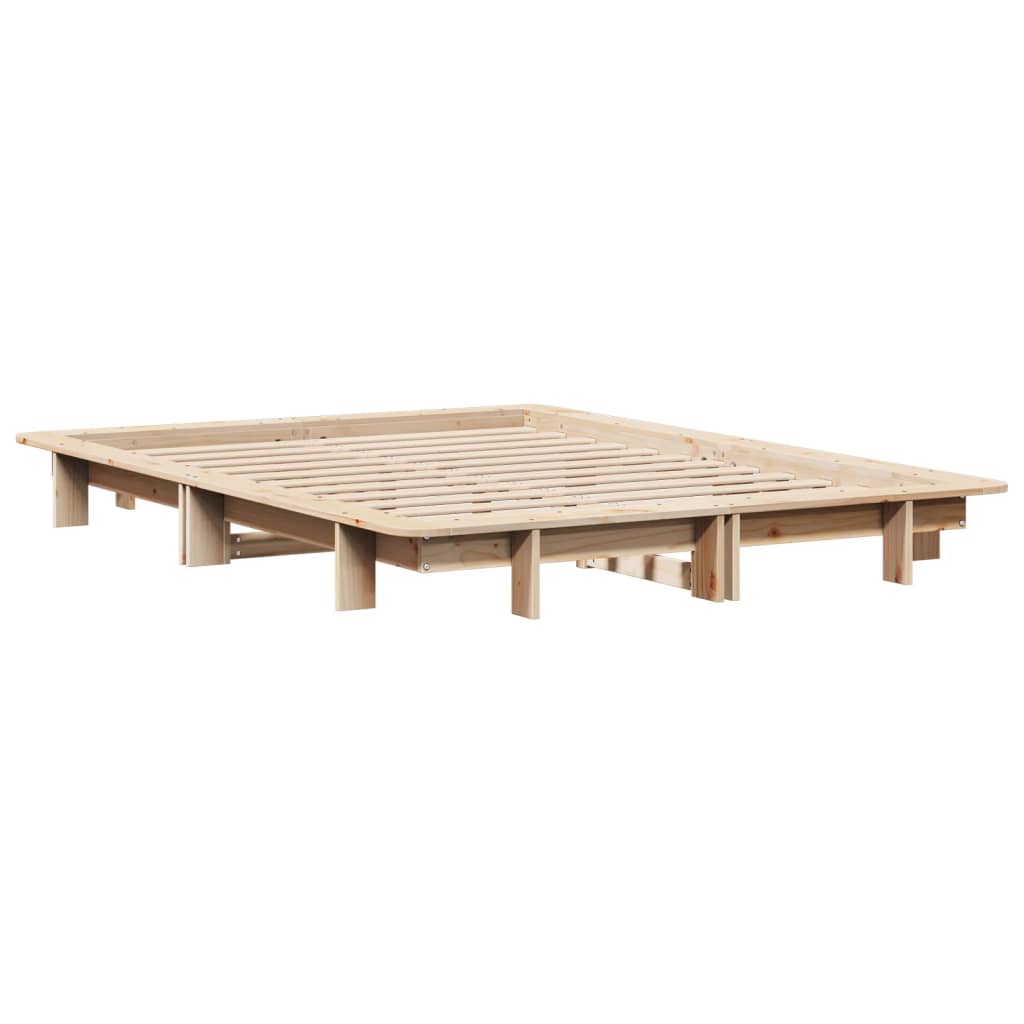 Bed Frame without Mattress 140x200 cm Solid Wood Pine